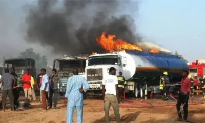 wuceTankokin dakon man fetur biyu sun ƙone a Adamawa