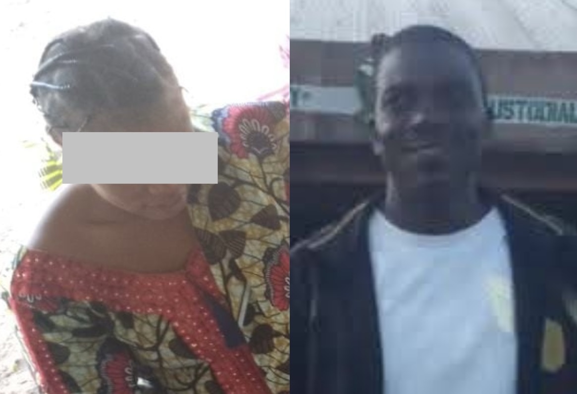 Sani Saleh Bodejo with the victim