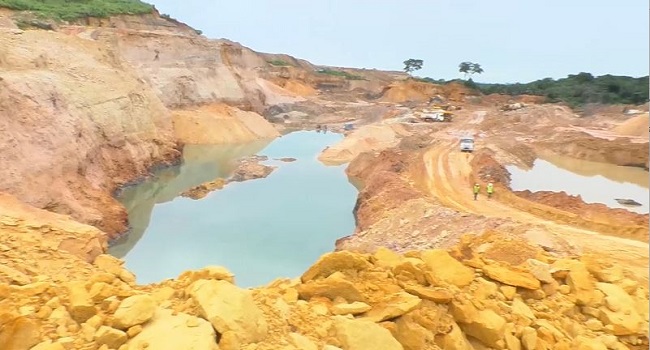 Illegal mining site